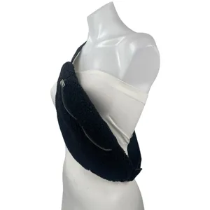 GAP Women's Black Faux Sherpa Fur Fanny Pack Adjustable Sling Borg Bum Belt Bag thumbnail 2