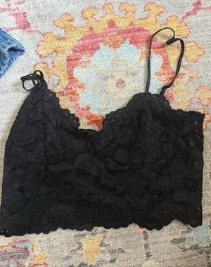 Zara Black Lace Going Out Top Spaghetti Strap thumbnail 1