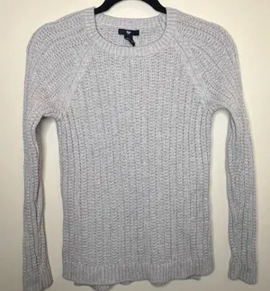 GAP Light Gray Cable‎ Knit Sweater thumbnail 1
