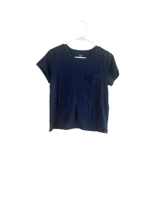 Women's J.Crew Navy Short Sleeve Pocket Tee Size M thumbnail 2