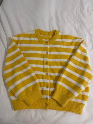 Daily Drills Sunny & White Stripe Button Up Sweater thumbnail 2