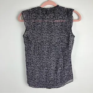 Rebecca Taylor Silk Blend Metallic Ruffle Sleeveless Blouse Size 00 thumbnail 11