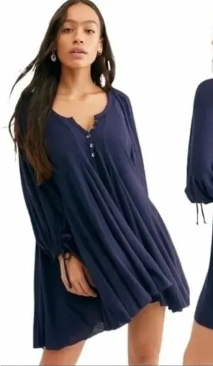 We The Free Free People Winter Sun Navy Tunic Dress thumbnail 1