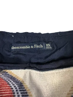 Abercrombie & Fitch Plaid Mini Skirt XS Red Cream Tartan Preppy Holiday thumbnail 4