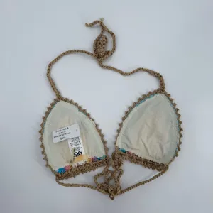 PILYQ PQ SWIM Bikini Top Size Small NWT Romance Crochet Triangle Halter Rainbow thumbnail 8