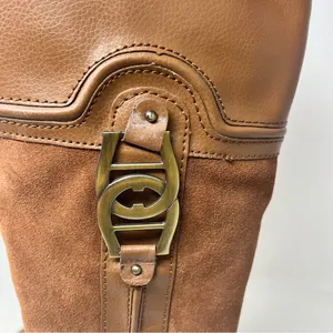 Etienne Aigner Codona Riding Boots Womens 7 Brown Leather Suede Knee High thumbnail 2