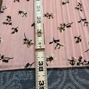 Coquette Cottagecore Pink Floral Maxi Skirt M Fairycore Boho Ditsy Pleated Long thumbnail 6