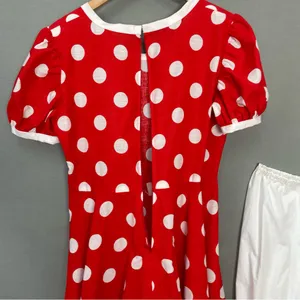 Handmade‎ Minnie Mouse Dress Halloween Costume Bloomers Red White Polka Dots thumbnail 13