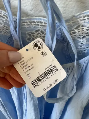 Free People To The Moon Maxi Dress in Poplin Blue NWT thumbnail 7