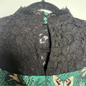 Anthropologie Maeve Lace Floral Swing Dress Green Black Sleeveless Cottagecore S thumbnail 4