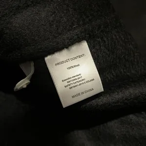 Wool Trench Coat Winter Jacket Parka Bomber Office Coat Wool Jacket Fall Jacket Black thumbnail 4