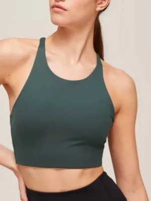 Girlfriend Collective Moss Green Topenga Sports Bra Medium thumbnail 1
