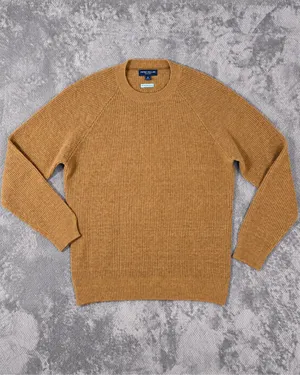 Peter Millar Collection M Wool Cashmere Sweater Brown Crewneck England Waffle Kn thumbnail 3