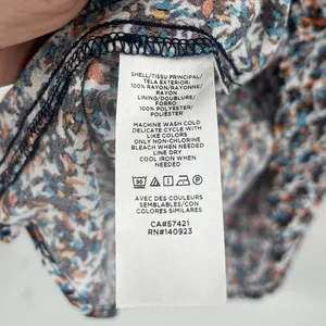 Loft Ditsy Floral Midi Dress Sz 4 Cottagecore Boho Fall Artsy Office 3/4 Sleeve thumbnail 10