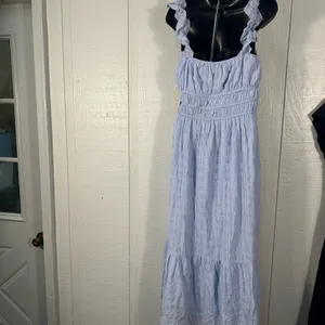 Kingston Grey Women’s Boho Blue Tiered Flutter Sleeve Maxi Dress SZ XL NWT thumbnail 6