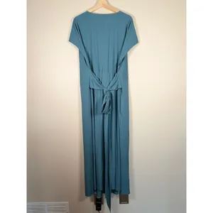 Halara Teal Blue V-Neck Wrap Maxi Dress Short Sleeve Pockets Plus Size 3X 780793 thumbnail 6