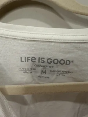Life is Good White American Flag Peace Love Graphic Tee NWT Size Medium thumbnail 3