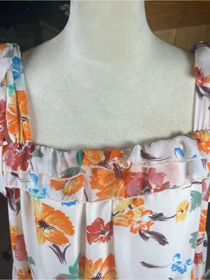 Hashttag Floral Tiered Tie-Strap Mini Dress Women’s Medium M thumbnail 6
