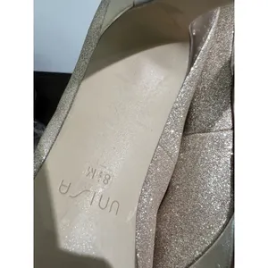 Unisa Gold Glitter Platform Pumps Ankle Strap Size 8.5 thumbnail 5