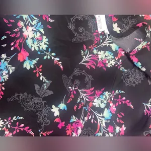 Scrubstar Black Floral Scrub Top thumbnail 3