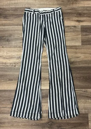 Free People Striped Linen Blend Pants Women’s 2 thumbnail 1