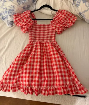 Olivaceous Dress Gingham Ruffle thumbnail 1