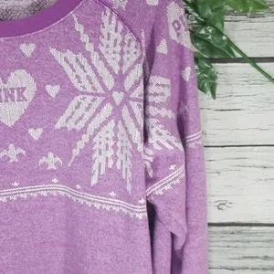 PINK - Victoria's Secret snowflake sweatshirt sz M thumbnail 6