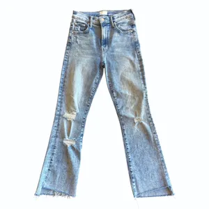 MOTHER‎ The Insider Crop Step Fray Jeans Light Wash Distressed Size 24 thumbnail 2