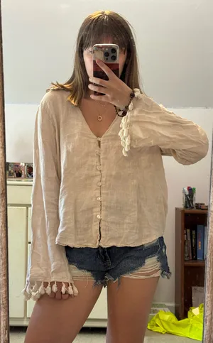ZARA Linen Top thumbnail 1