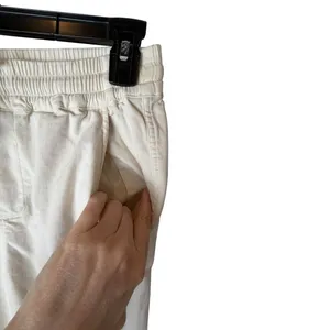 Faherty Arlie Day Pants Women‎ XS Ivory Organic Cotton Linen Drawstring Coastal thumbnail 7