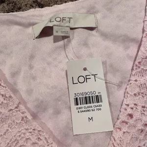 NWT Loft Lace Peplum Top Pink Button Up Romantic Feminine Cottage Coquette M thumbnail 2