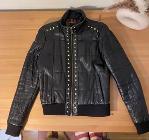 Biker Stud Quilted Leather Jacket thumbnail 1