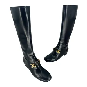 Gucci Interlocking GG Chain Patent Leather Knee‎ Boots thumbnail 7