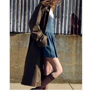 Zara Bib Oversized Collar Blue Mini Dress Cottage Core Preppy Size Medium thumbnail 2