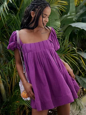Free People Angele Mini Dress Magenta thumbnail 1
