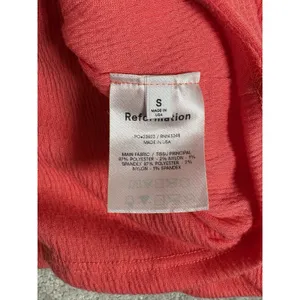 reformation pink pull on‎ skirt short small lined coral thumbnail 3