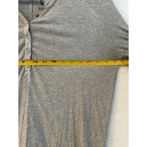 Aerie‎ Womens Gray Ribbed Long Sleeve Henley Top Size Large Heather Gray Shirt thumbnail 4