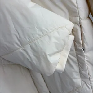 Banana Republic Factory Water Resistant Puffer Jacket Long Cream Parka Size XL thumbnail 8