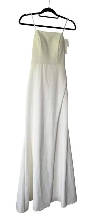 AQUA Formal Womens White Strappy Back Gown Square Neck Maxi Dress 6‎ thumbnail 1