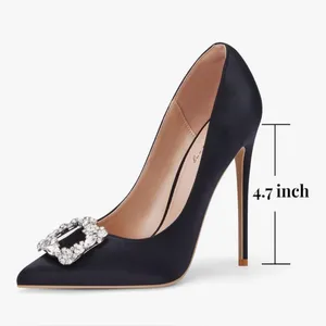 NEW Elisabet Tang Satin Rhinestone Stiletto Pumps Pointed Toe High Heels 4.72” 8 thumbnail 2