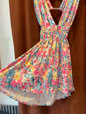Bright Floral Dress/ Swimsuit Cover Up thumbnail 2
