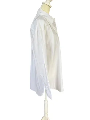 Banana Republic women's white long sleeve button down collared shirt size small thumbnail 3