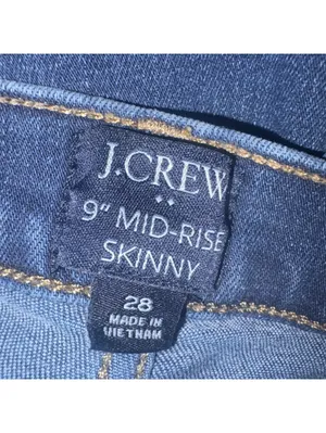 J.Crew 9" Mid-Rise Skinny Jeans - Women's Size 28 - Dark Wash thumbnail 5
