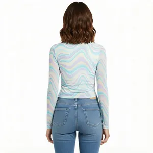 Madden NYC Pastel Corset Ruched Top in Nantucket Breeze Size XL thumbnail 3