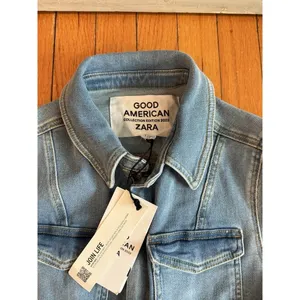 ZARA X Good American ZW Denim Sculpting Jumpsuit Flare Leg, Size 2 thumbnail 5