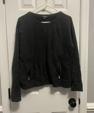 Lauren Ralph Lauren LRL Green Label Grey 100% Cotton Zip Pocket Sweatshirt. L thumbnail 1