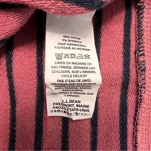 LL Bean Pink Striped 1/4 Zip Pullover Sz S Regular thumbnail 10