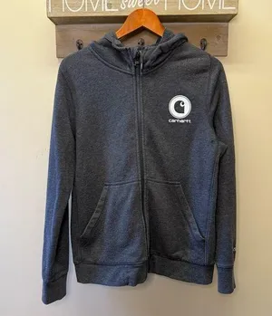 Carhartt Dark Gray Zip Up Hoodie thumbnail 1