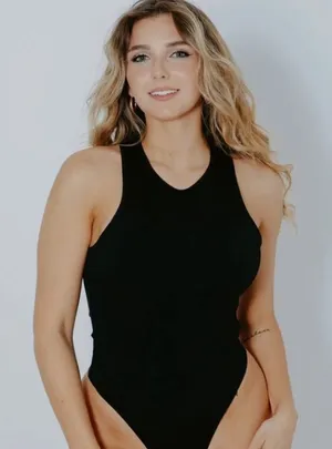 Klassy Network Black Ribbed Sleeveless Bodysuit thumbnail 1