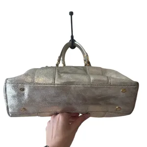 Tory Burch Nico Metallic East West Tote Silver‎ Distressed Leather thumbnail 5